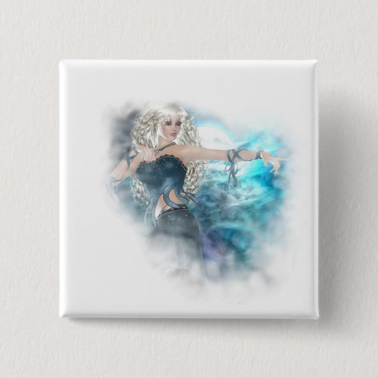 Fantasy Sky Siren Vignette Vierkante Button 5,1 Cm (Voorkant)