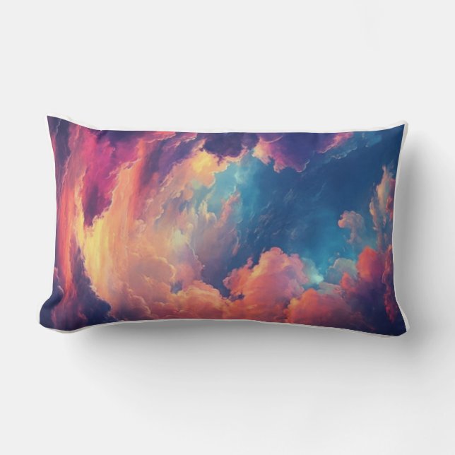 Fantasy Sky Vibe dromerig Veelkleurig Cloudscape Kussen (Voorkant)