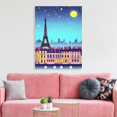Fantasy Skyline van Parijs onder de sterren Canvas Afdruk (Insitu (Woonkamer))