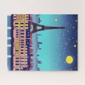 Fantasy Skyline van Parijs onder de sterren Legpuzzel (Horizontaal)