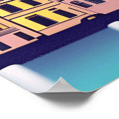 Fantasy Skyline van Parijs onder de sterren Poster (Hoek)