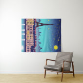Fantasy Skyline van Parijs onder de sterren Wandkleed (In Situ (horizontaal))