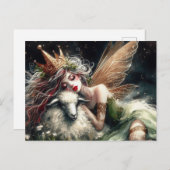 Fantasy Sleepy Fairy Queen en haar schapen Briefkaart (Voorkant / Achterkant)