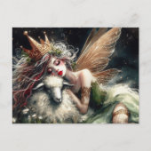 Fantasy Sleepy Fairy Queen en haar schapen Briefkaart (Voorkant)