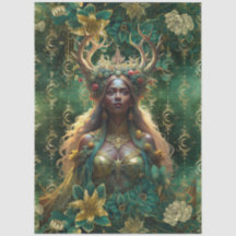 Fantasy Smaragd Bos Koningin Decoupage