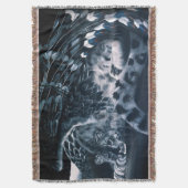 Fantasy sneeuw luipaard vleugels deken (Voorkant Verticaal)