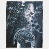 Fantasy sneeuw luipaard vleugels fleece deken (Voorkant)