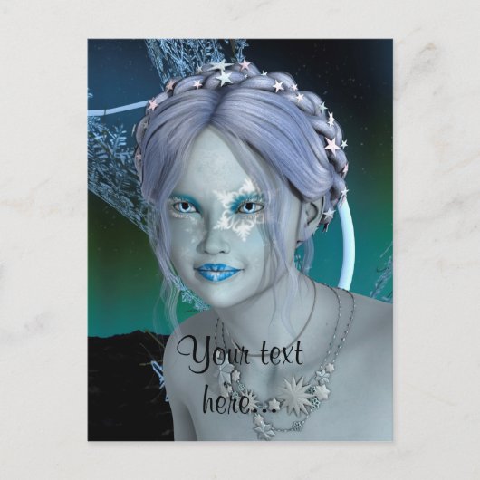 Fantasy Sneeuwfee Briefkaart (Voorkant)