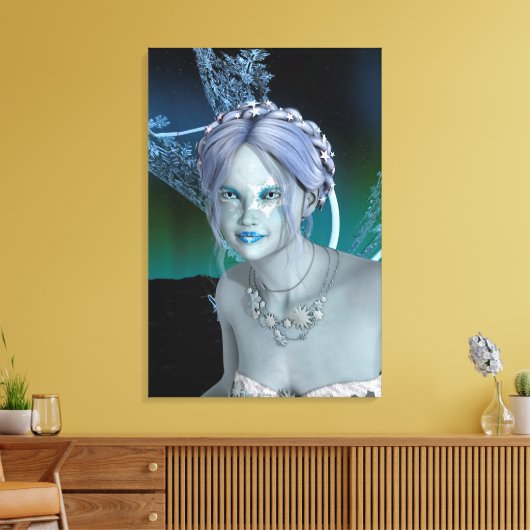 Fantasy Sneeuwfee Canvas Afdruk (Insitu (Woonkamer))