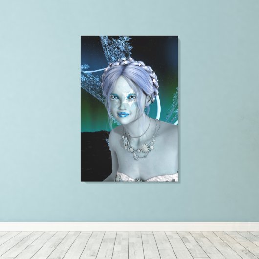 Fantasy Sneeuwfee Canvas Afdruk (Insitu (Houten vloer))