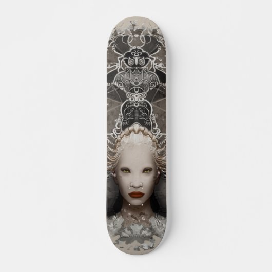 Fantasy Snow Queen op troon met uil Persoonlijk Skateboard (Voorkant)