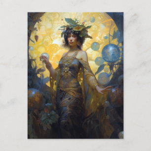 Fantasy Sorceress Magic Fantasy Briefkaart