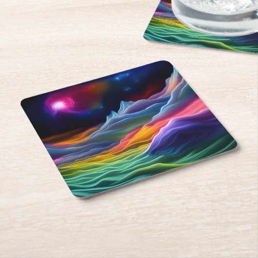 Fantasy Space Escape Kartonnen Onderzetters (Schuin)