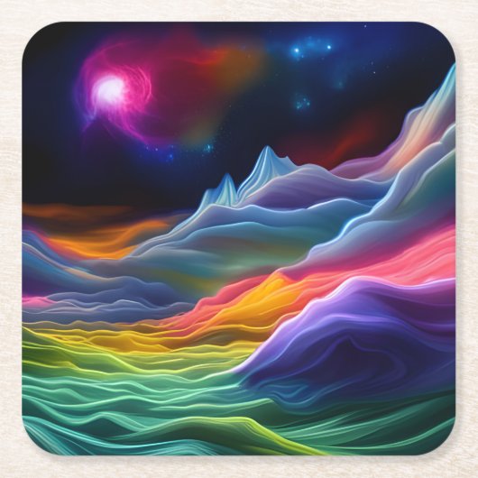 Fantasy Space Escape Kartonnen Onderzetters (Voorkant)