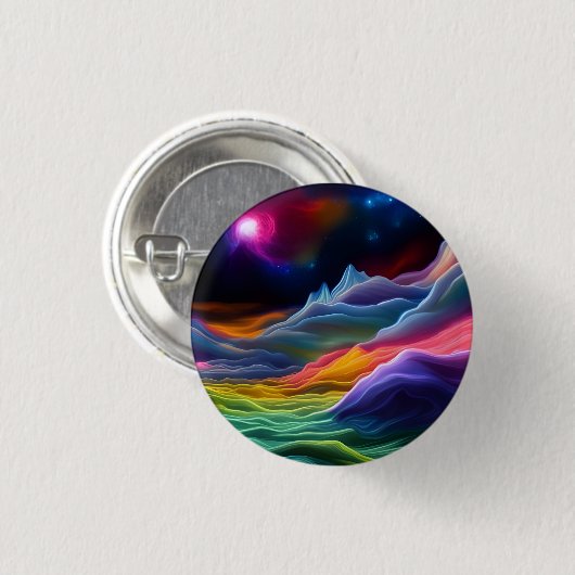 Fantasy Space Escape Ronde Button 3,2 Cm (Voorkant /achterkant)