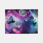 Fantasy Space Nebula Unicorn Dragon Roze blauw Fleece Deken (Voorkant (Horizontaal))
