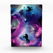 Fantasy Space Nebula Unicorn Dragon Roze blauw Fotoblokken (Voorkant)