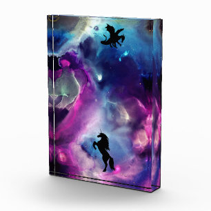 Fantasy Space Nebula Unicorn Dragon Roze blauw Fotoblokken