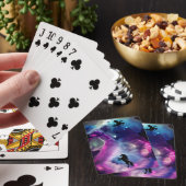 Fantasy Space Nebula Unicorn Dragon Roze blauw Pokerkaarten (Insitu)