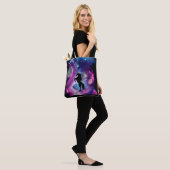 Fantasy Space Nebula Unicorn Roze blauw Tote Bag (Op model)