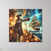 Fantasy Space Pirate Steampunk  Victoriaans Canvas Afdruk (Voorkant)