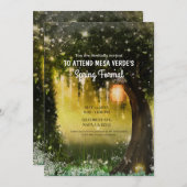 Fantasy Sparkle Enchanted Green Forest Prom Kaart (Voorkant / Achterkant)