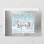 Fantasy Sparkly Winter Unicorn Pegasus Feestdagenkaart (Voorkant)