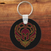 Fantasy Spartan Greek Warrior Black Sleutelhanger (Voorkant)
