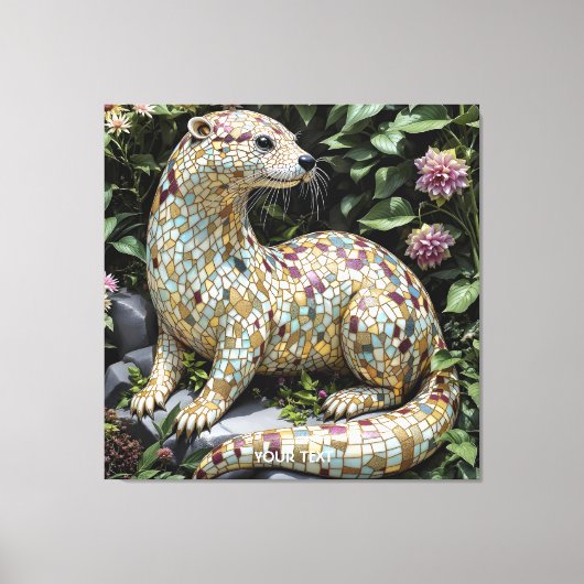 Fantasy Speelse Otter Beeldje Canvas Afdruk (Voorkant)