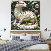 Fantasy Speelse Otter Beeldje Canvas Afdruk (Insitu (Slaapkamer))