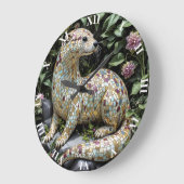 Fantasy Speelse Otter Beeldje Grote Klok (Hoek)