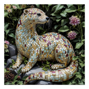 Fantasy Speelse Otter Beeldje Perfect Poster