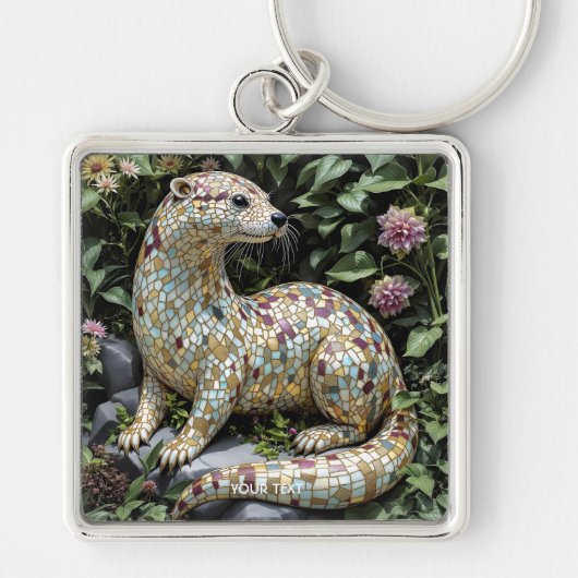 Fantasy Speelse Otter Beeldje Sleutelhanger (Voorkant)