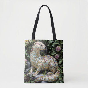 Fantasy Speelse Otter Beeldje Tote Bag
