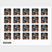 Fantasy Sphere in Checkerboard Hall Vierkante Sticker (Vel)