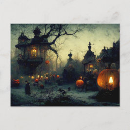  Fantasy Spooky Halloween Night Feestdagenkaart