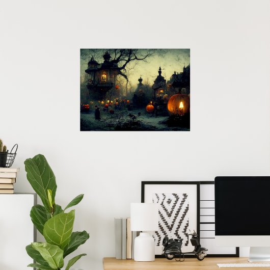  Fantasy Spooky Halloween Night Poster (Thuiskantoor)