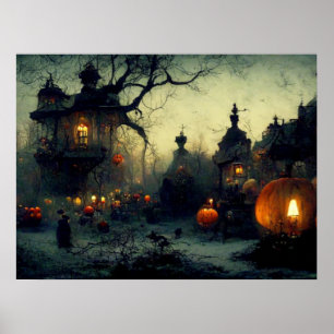 Fantasy Spooky Halloween Night Poster