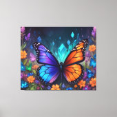 Fantasy Spring Garden Crystals Monarch Butterfly Canvas Afdruk (Voorkant)