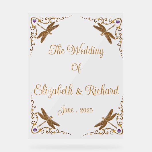 Fantasy sprookje bruiloft acryl bord (Voorkant)