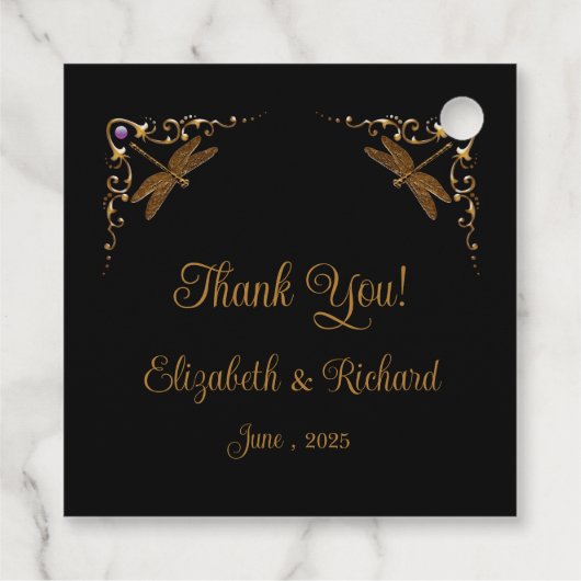 Fantasy sprookje bruiloft "dank je" bedankjes labels (Achterkant)