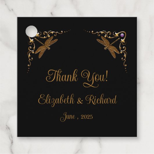 Fantasy sprookje bruiloft "dank je" bedankjes labels (Voorkant)