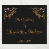 Fantasy sprookje bruiloft sparkling wijnetiket (Enkel label)