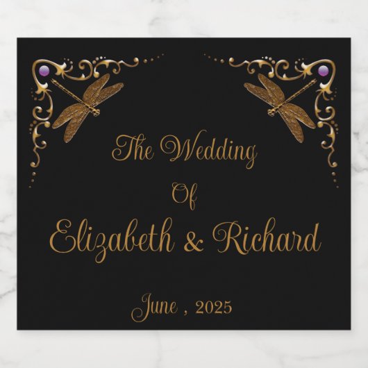 Fantasy sprookje bruiloft sparkling wijnetiket (Enkel label)