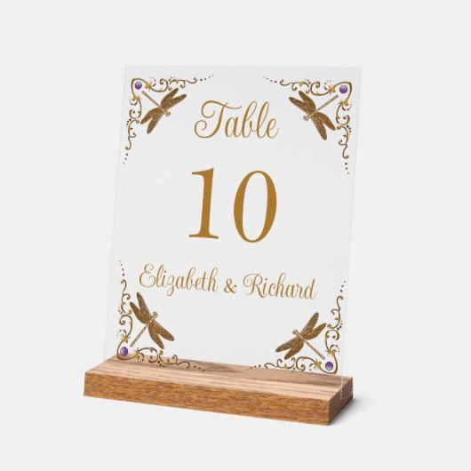 Fantasy Sprookje Bruiloft Tafel Nummer Acryl Bord (Hoek)