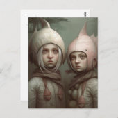 Fantasy sprookje kinderen met vis Petten Briefkaart (Voorkant / Achterkant)