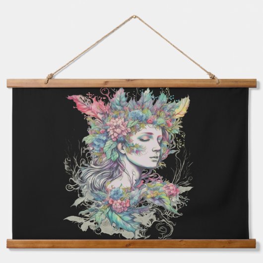 Fantasy Sprookje Vrouwen Hangend Wandkleed (Voorkant)