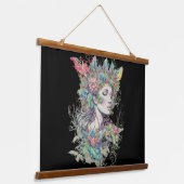 Fantasy Sprookje Vrouwen Hangend Wandkleed (Gebogen)