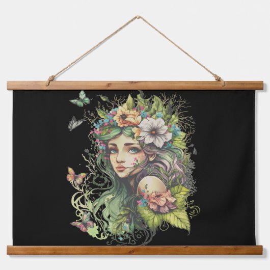 Fantasy Sprookje Vrouwen Hangend Wandkleed (Voorkant 2)