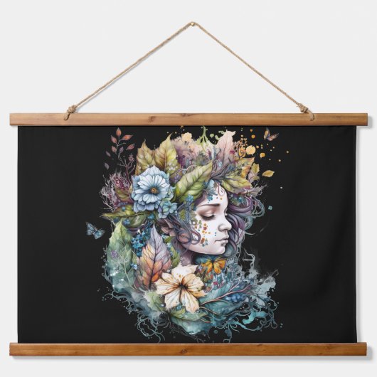 Fantasy Sprookje Vrouwen Hangend Wandkleed (Voorkant)